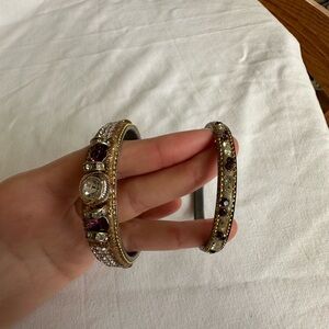 Small Gold and Purple Bangle Set